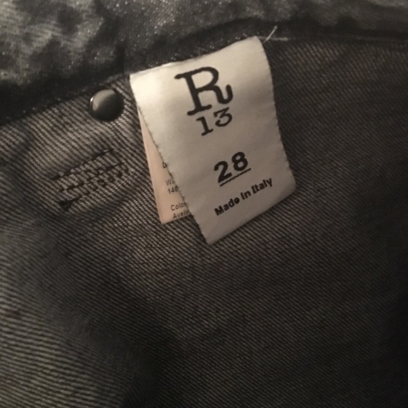 R13 Denim Double Classic ShreddedHem Skirted Jeans - Picture 8 of 8